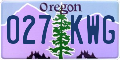 OR license plate 027KWG