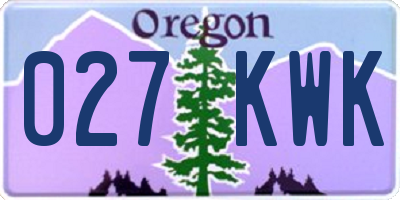 OR license plate 027KWK