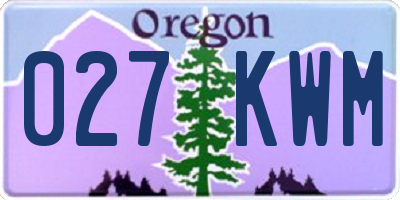 OR license plate 027KWM