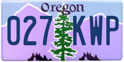 OR license plate 027KWP