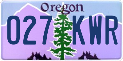 OR license plate 027KWR