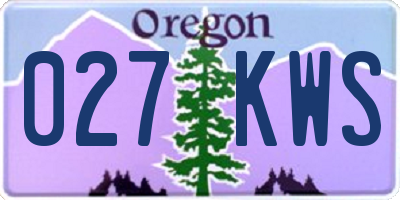 OR license plate 027KWS