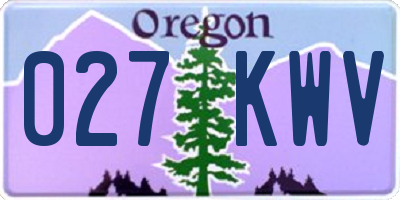 OR license plate 027KWV