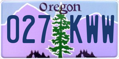 OR license plate 027KWW