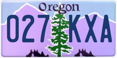 OR license plate 027KXA
