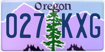 OR license plate 027KXG