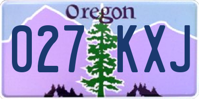 OR license plate 027KXJ