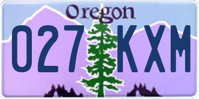 OR license plate 027KXM