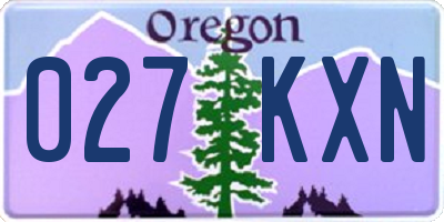 OR license plate 027KXN