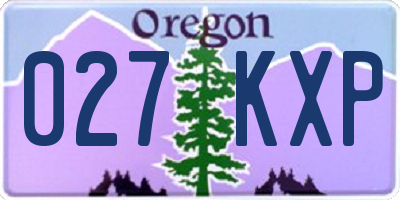 OR license plate 027KXP