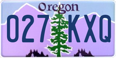 OR license plate 027KXQ