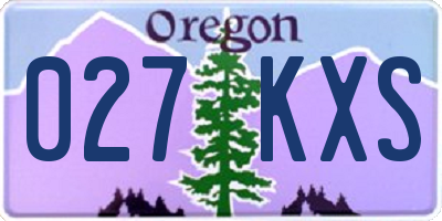 OR license plate 027KXS