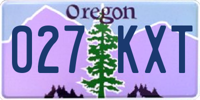 OR license plate 027KXT