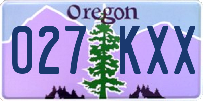 OR license plate 027KXX