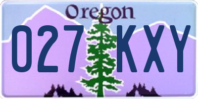 OR license plate 027KXY