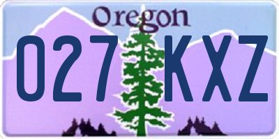 OR license plate 027KXZ