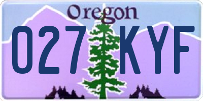 OR license plate 027KYF