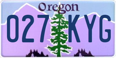 OR license plate 027KYG