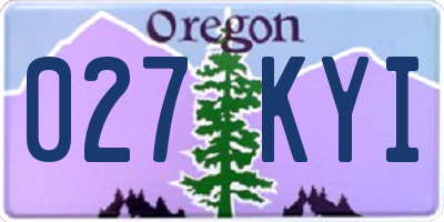 OR license plate 027KYI