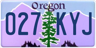 OR license plate 027KYJ