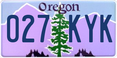 OR license plate 027KYK
