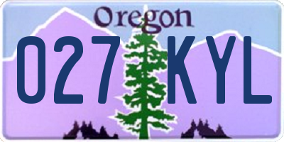 OR license plate 027KYL
