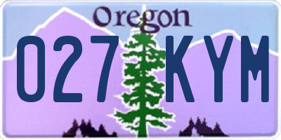 OR license plate 027KYM