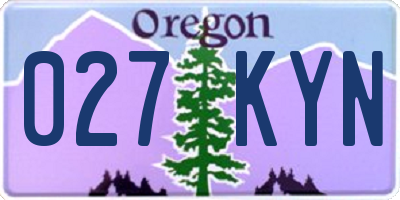 OR license plate 027KYN