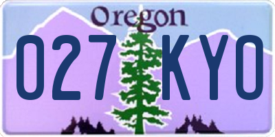 OR license plate 027KYO