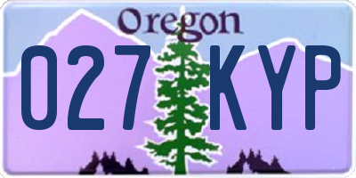 OR license plate 027KYP