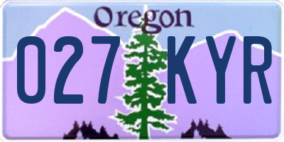 OR license plate 027KYR