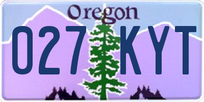 OR license plate 027KYT