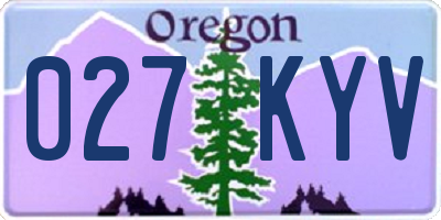 OR license plate 027KYV
