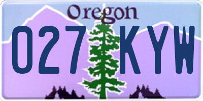 OR license plate 027KYW