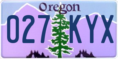 OR license plate 027KYX