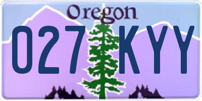 OR license plate 027KYY