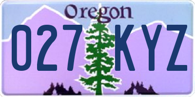 OR license plate 027KYZ