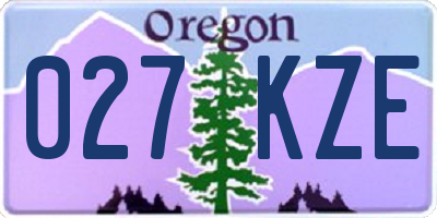 OR license plate 027KZE