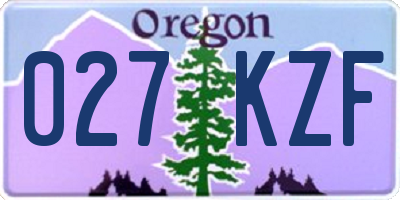 OR license plate 027KZF
