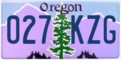 OR license plate 027KZG