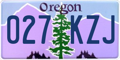 OR license plate 027KZJ