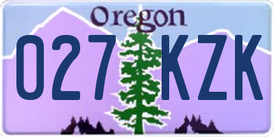 OR license plate 027KZK
