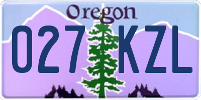 OR license plate 027KZL