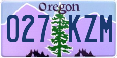 OR license plate 027KZM