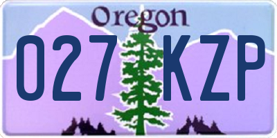 OR license plate 027KZP