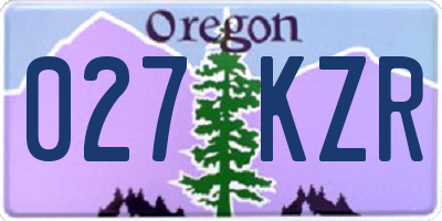 OR license plate 027KZR