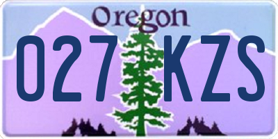 OR license plate 027KZS