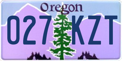 OR license plate 027KZT