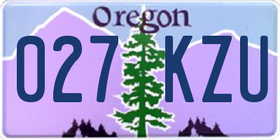 OR license plate 027KZU