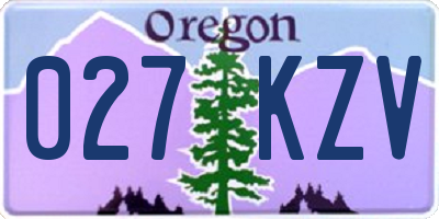 OR license plate 027KZV